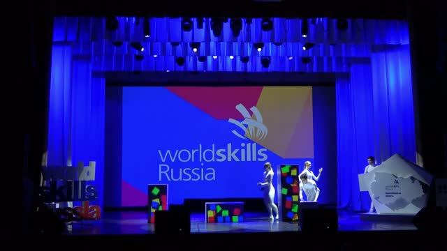 Видео Проекционное шоу с кубами и танцорами для WorldSkills Russia